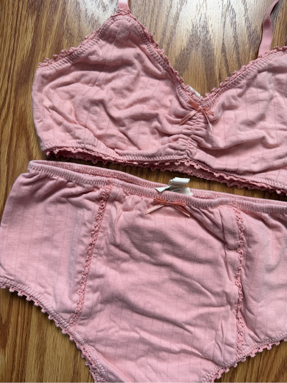 Spell Lana Organic Cotton Bralette and Bloomers Set Blush, Small
